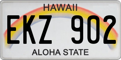 HI license plate EKZ902