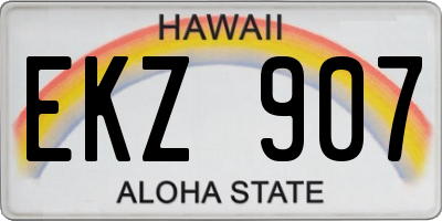 HI license plate EKZ907