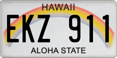 HI license plate EKZ911