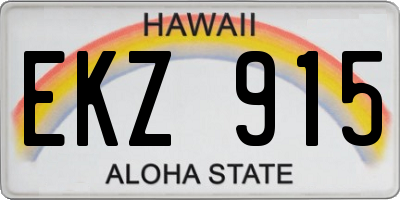 HI license plate EKZ915