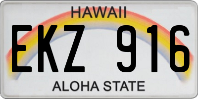 HI license plate EKZ916