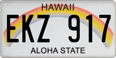 HI license plate EKZ917