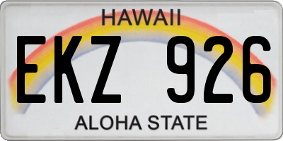 HI license plate EKZ926