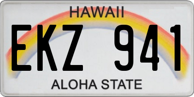 HI license plate EKZ941