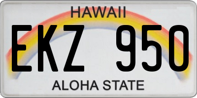 HI license plate EKZ950