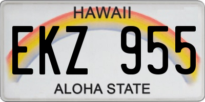 HI license plate EKZ955