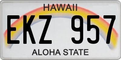 HI license plate EKZ957