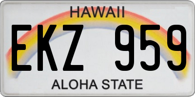 HI license plate EKZ959