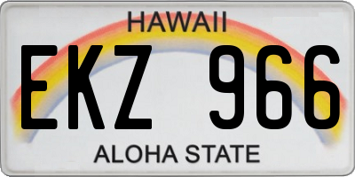 HI license plate EKZ966