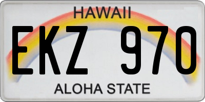 HI license plate EKZ970