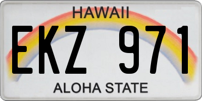 HI license plate EKZ971