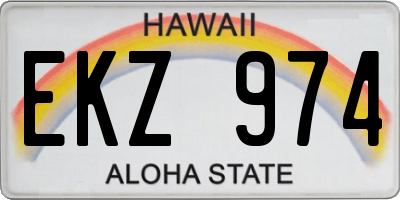 HI license plate EKZ974