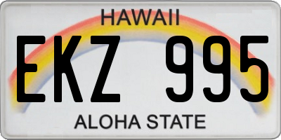 HI license plate EKZ995
