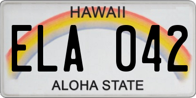 HI license plate ELA042