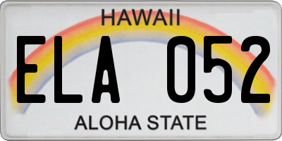 HI license plate ELA052