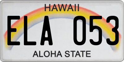 HI license plate ELA053