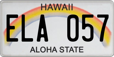 HI license plate ELA057