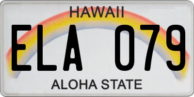 HI license plate ELA079