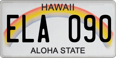 HI license plate ELA090