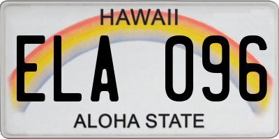 HI license plate ELA096