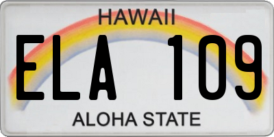 HI license plate ELA109