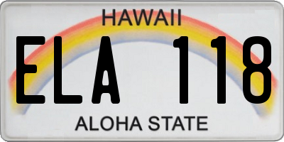 HI license plate ELA118