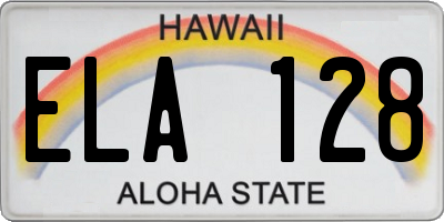 HI license plate ELA128
