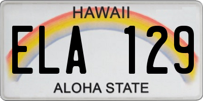 HI license plate ELA129