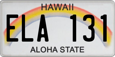 HI license plate ELA131