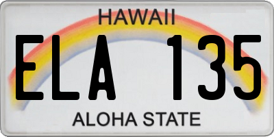 HI license plate ELA135