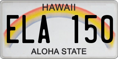 HI license plate ELA150