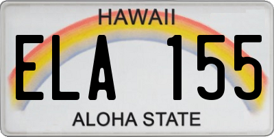 HI license plate ELA155