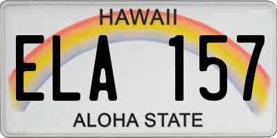 HI license plate ELA157