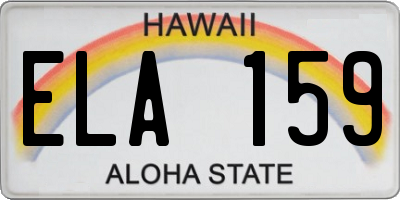 HI license plate ELA159