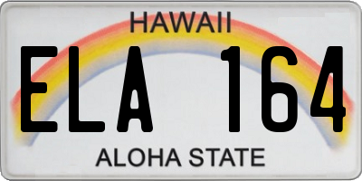 HI license plate ELA164