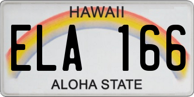 HI license plate ELA166