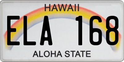 HI license plate ELA168