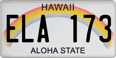 HI license plate ELA173
