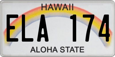 HI license plate ELA174