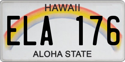 HI license plate ELA176