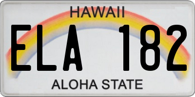 HI license plate ELA182