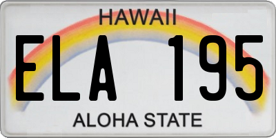 HI license plate ELA195