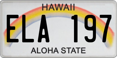 HI license plate ELA197