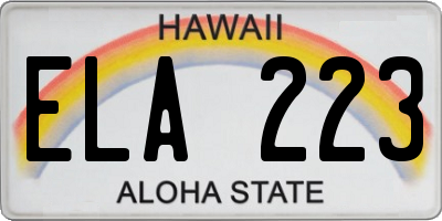 HI license plate ELA223
