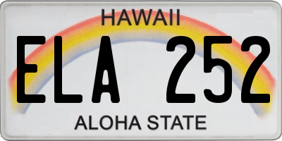 HI license plate ELA252