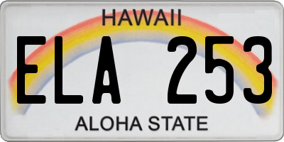 HI license plate ELA253