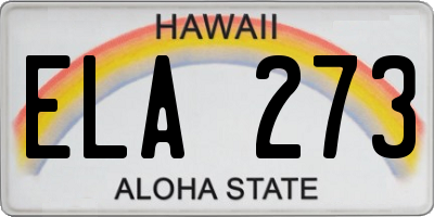 HI license plate ELA273