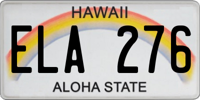 HI license plate ELA276