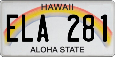 HI license plate ELA281