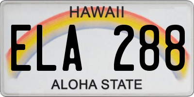 HI license plate ELA288